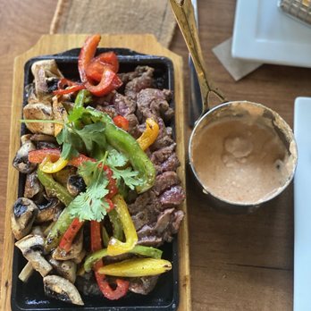 Margaritas - Perfectly cooked Steak Fajitas with Mushrooms (and some queso) - Mexican Near Me - Honolulu, Hawaii
