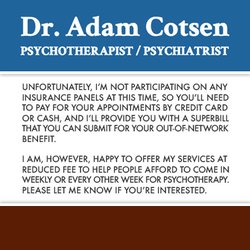 Adam Cotsen - Insurance information | Dr. Adam Cotsen - Los Angeles, CA