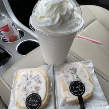 Atrium Coffee Company - Blended limeade with whipped cream, so creamy and refreshing! Lemon lavender cookies for a summer treat - Coffee & Tea Near Me - Temple, Texas