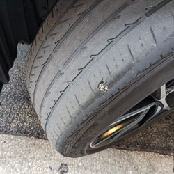 Budget Rent A Car - Outer tire tread is smooth!