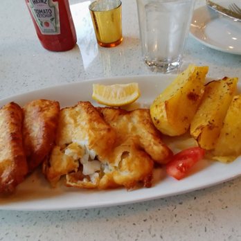 OpaOpa Fresh Greek - Fried codfish fillet and lemon potatoes. - Greek Near Me - Bronxville, New York