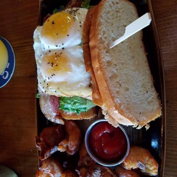 Biergarden Encinitas - Big boy breakfast sandwich cooked to perfection! - New American Near Me - Encinitas, California Biergarden Encinitas - Big boy breakfast sandwich cooked to perfection! - New American Near Me - Encinitas, California