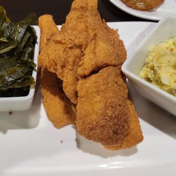 Della J's Delectables - Fried fish greens and potato salad. - Southern Near Me - Alexandria, Virginia