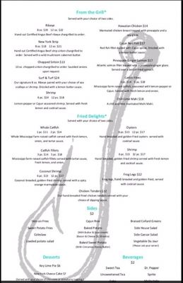 Menu photo 3 Aqua Yacht Harbor Grille Iuka, MS Menu photo 3 Aqua Yacht Harbor Grille Iuka, MS