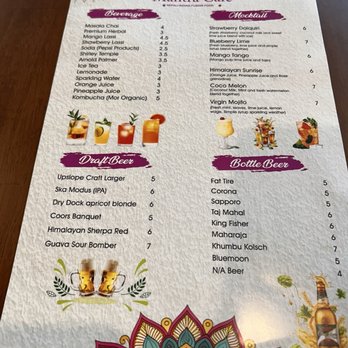 Mantra cafe - Drink menu - Indian Near Me - Denver, Colorado