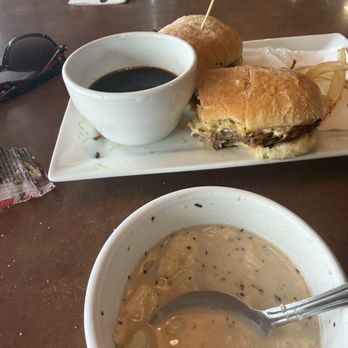 Jasper's Restaurant - Prime rib sandwich with au jus was delicious! I had soup as my side. - American Near Me - Saint Regis, Montana Jasper's Restaurant - Prime rib sandwich with au jus was delicious! I had soup as my side. - American Near Me - Saint Regis, Montana