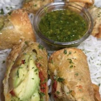 The Cheesecake Factory - Avocado Egg Rolls. Delicious. With Chimichuri sauce in the middle. - Desserts Near Me - Pasadena, California