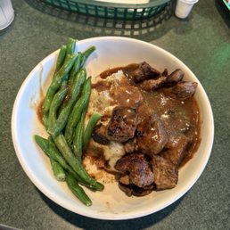 The steak tip dinnner