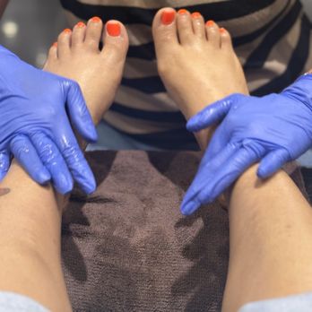 Xclusive Nail Bar Salon - Pedicure - wearing gloves - Nail Salons Near Me - Atlanta, Georgia Xclusive Nail Bar Salon - Pedicure - wearing gloves - Nail Salons Near Me - Atlanta, Georgia