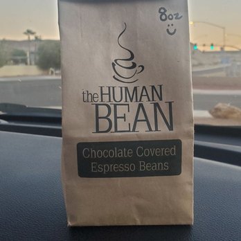 The Human Bean - $8 for 8 oz of chocolate covered espresso beans. 10/30/2022 - Coffee & Tea Near Me - Bullhead City, Arizona