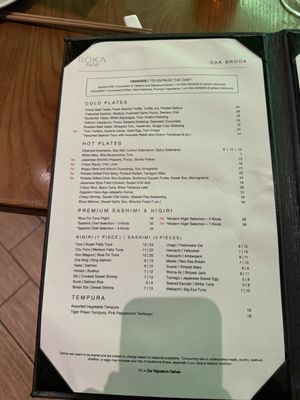 Menu photo 1 Roka Akor - Oak Brook Oak Brook, IL Menu photo 1 Roka Akor - Oak Brook Oak Brook, IL