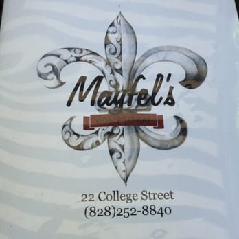 Mayfel's - Menu and logo with address. - Southern Near Me - Asheville, North Carolina Mayfel's - Menu and logo with address. - Southern Near Me - Asheville, North Carolina