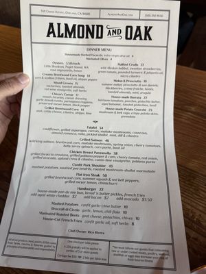 Menu photo 1 Almond & Oak Oakland, CA Menu photo 1 Almond & Oak Oakland, CA