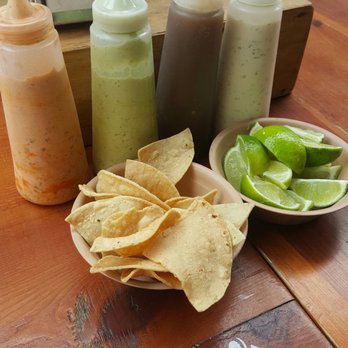 Las Pescadillas - Sauces for the tortilla chips. Awesome - Seafood Near Me - Cancún, ROO Las Pescadillas - Sauces for the tortilla chips. Awesome - Seafood Near Me - Cancún, ROO