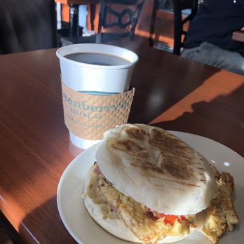 Greenberry's Coffee - Coffee and veggie breakfast sandwich with roasted zucchini and peppers - Coffee & Tea Near Me - Charlottesville, Virginia