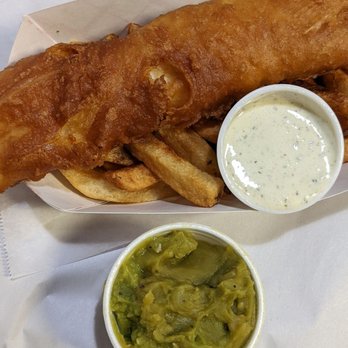 The CODfather Proper Fish & Chips - Half order of Fish and Chips + Mushy Peas - Fish & Chips Near Me - North Charleston, South Carolina The CODfather Proper Fish & Chips - Half order of Fish and Chips + Mushy Peas - Fish & Chips Near Me - North Charleston, South Carolina