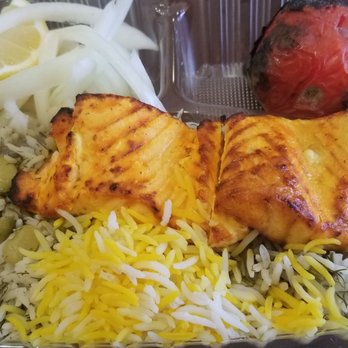 California Kabob Kitchen - Salmon lunch plate - Middle Eastern Near Me - Los Angeles, California
