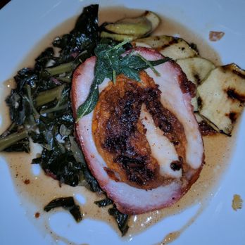 North Harbor Club - Bacon Wrapped Stuffed Pork Loin with sweet mash potatoes and candied bacon - New American Near Me - Davidson, North Carolina North Harbor Club - Bacon Wrapped Stuffed Pork Loin with sweet mash potatoes and candied bacon - New American Near Me - Davidson, North Carolina