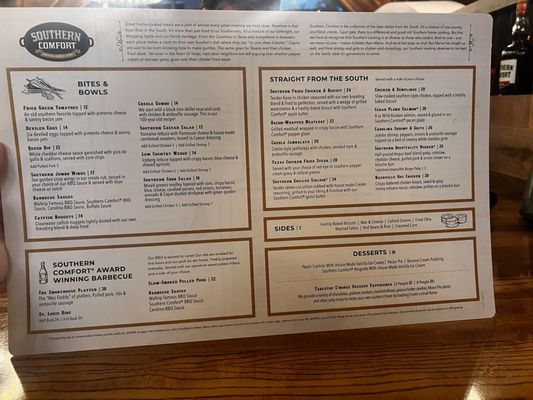 Menu photo 1 Southern Comfort Gatlinburg, TN