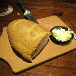 Crusty fresh baked bread with butter Crusty fresh baked bread with butter