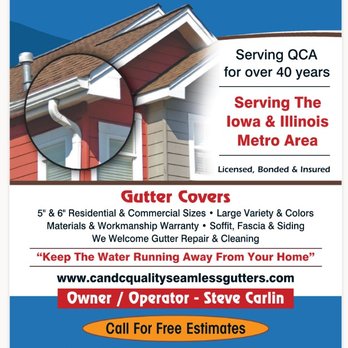 C & C Quality Seamless Gutters - Gutter Services Near Me - Riverdale, Iowa C & C Quality Seamless Gutters - Gutter Services Near Me - Riverdale, Iowa