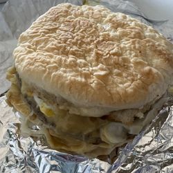 The Bite’s On - Breakfast Sammich with Sausage, provolone and House-made honey mustard!