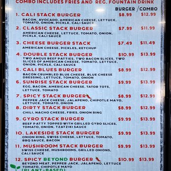 Cali Stack Burgers & Grill - Menu - Cheesesteaks Near Me - Lakeside, California