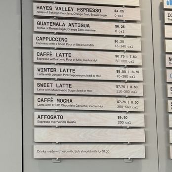 Blue Bottle Coffee - B Street - Menu 1/2026 - Coffee & Tea Near Me - San Mateo, California