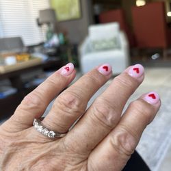 Milan Nails Spa - This is a photo of my valentine nails!  Sweet