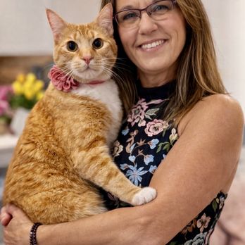 Salty Cat Cafe - Founder Jackie and Sushi, her personal cat that was brought back from death as a tiny kitten. - Animal Shelters Near Me - Panama City, Florida Salty Cat Cafe - Founder Jackie and Sushi, her personal cat that was brought back from death as a tiny kitten. - Animal Shelters Near Me - Panama City, Florida