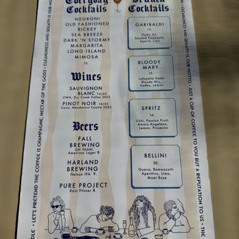Beginner's Diner - Brunch drink menu - Diners Near Me - San Diego, California