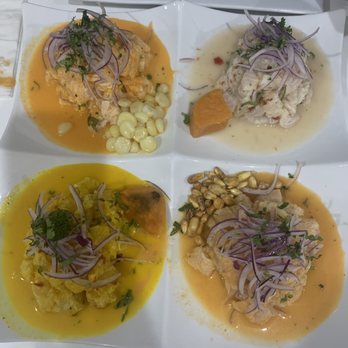 Aji Ceviche Bar - Ceviche Sampler - Peruvian Near Me - Orlando, Florida Aji Ceviche Bar - Ceviche Sampler - Peruvian Near Me - Orlando, Florida