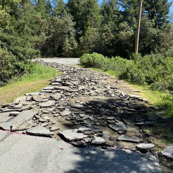 California Asphalt Professionals - section of road that sheered in the middle; CAP crew cut out damaged section and hauled debris away - Masonry/Concrete Near Me California Asphalt Professionals - section of road that sheered in the middle; CAP crew cut out damaged section and hauled debris away - Masonry/Concrete Near Me