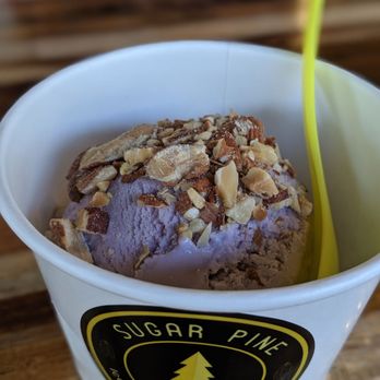 Sugar Pine - Taro ice cream with roasted almonds on top - Japanese Near Me - Austin, Texas Sugar Pine - Taro ice cream with roasted almonds on top - Japanese Near Me - Austin, Texas