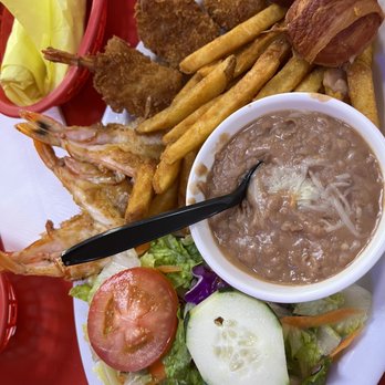 Jesse's Camarones Restaurant - shrimp combination substituted rice with beans. - Seafood Near Me - Los Angeles, California Jesse's Camarones Restaurant - shrimp combination substituted rice with beans. - Seafood Near Me - Los Angeles, California