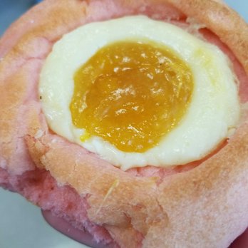 The Kolache Place - Peach kolache (pink dough for Valentine's Day) - Bakeries Near Me - Provo, Utah The Kolache Place - Peach kolache (pink dough for Valentine's Day) - Bakeries Near Me - Provo, Utah