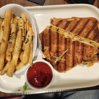 Hearsay at Levy Park - Tofu Cuban sandwich - American Near Me - Houston, Texas Hearsay at Levy Park - Tofu Cuban sandwich - American Near Me - Houston, Texas