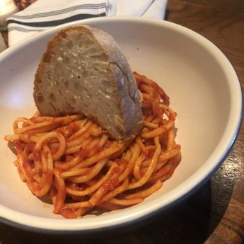 North Italia - Kids Spaghetti again w/added bread slice - Pizza Near Me - El Segundo, California