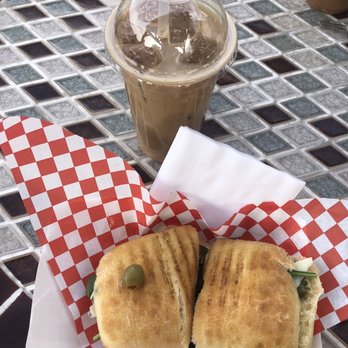 Cafe Italiano - Breakfast panini, iced vanilla latte - Italian Near Me - Moab, Utah