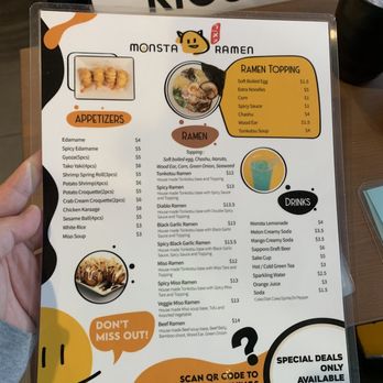Monsta Ramen - Menu - Japanese Curry Near Me - San Diego, California