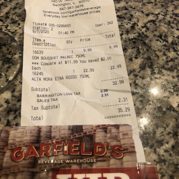 Garfields Beverage Warehouse - Reward system - Beer, Wine & Spirits Near Me - Barrington, Illinois
