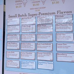 Tippy Cow Ice Cream - Menu