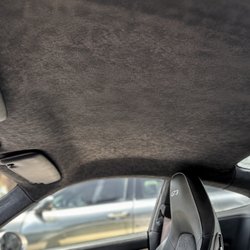 New Alcantara headliner installed in a Porsche 911 GT3.