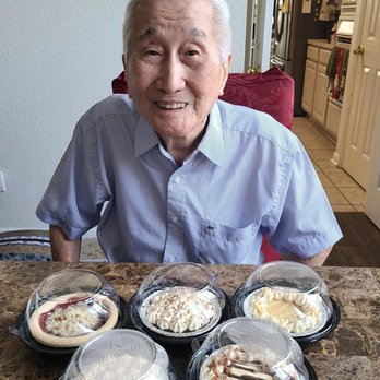 Buttermilk Sky Pies - Dad with the cherry, chocolate cream, key lime and peanut butter cream pies - Desserts Near Me - San Antonio, Texas Buttermilk Sky Pies - Dad with the cherry, chocolate cream, key lime and peanut butter cream pies - Desserts Near Me - San Antonio, Texas