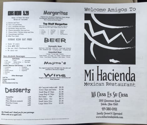 Menu photo 4 Mi Hacienda Toledo, OH Menu photo 4 Mi Hacienda Toledo, OH