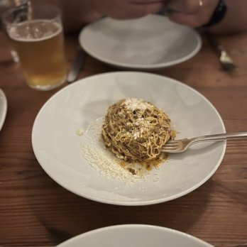 Cascina Spinasse - tajarin al ragù: fine hand-cut egg yolk pasta with pork and beef ragù = $20/$34 - Italian Near Me - Seattle, Washington Cascina Spinasse - tajarin al ragù: fine hand-cut egg yolk pasta with pork and beef ragù = $20/$34 - Italian Near Me - Seattle, Washington