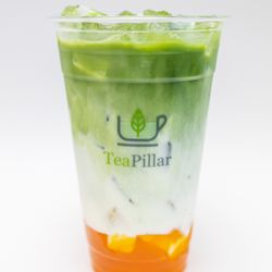Mango matcha latte
