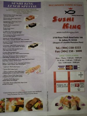 Menu photo 3 Sushi King Saint Johns, FL Menu photo 3 Sushi King Saint Johns, FL