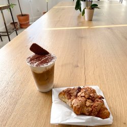 Ridgewood Coffee Company - einspanner and almond croissant