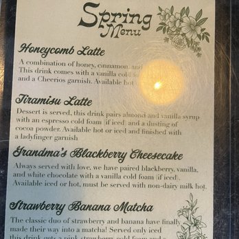 Black Letter Coffee Cafe - Seasonal spring 2026 menu - Coffee & Tea Near Me - Naples, Florida